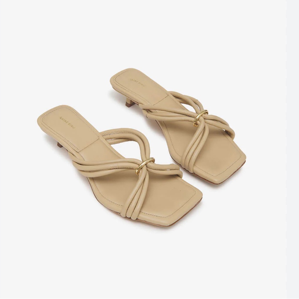 Anine Bing  Suki  Strappy Sandals in Sand